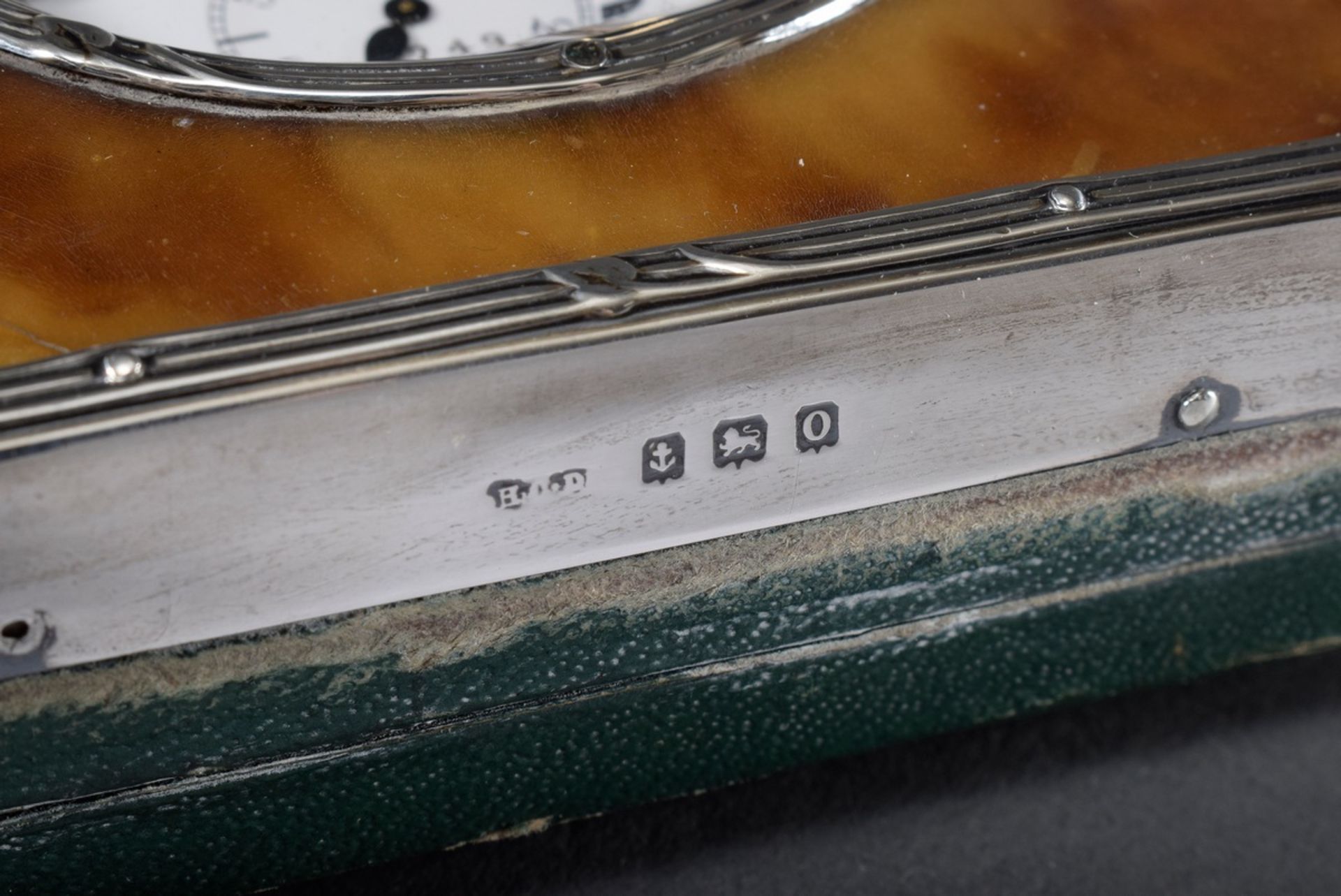 Englischer Taschenuhrständer mit Schildpatt Front und ornamentalen Silber 925 E - Bild 6 aus 6