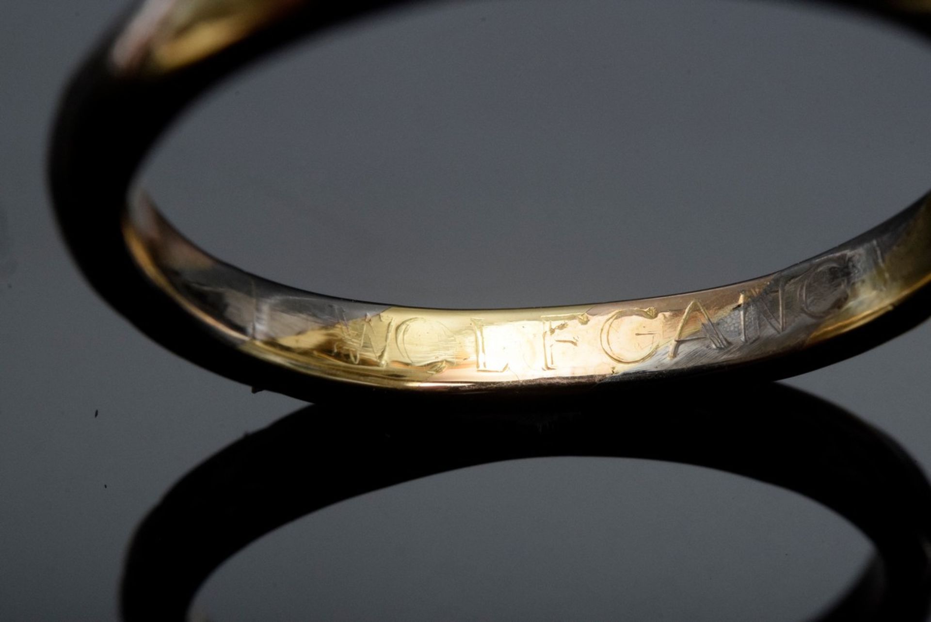 Tricolor Gold 750 Ring, 3,8g, Gr. 59, mit Gravur - Bild 3 aus 3