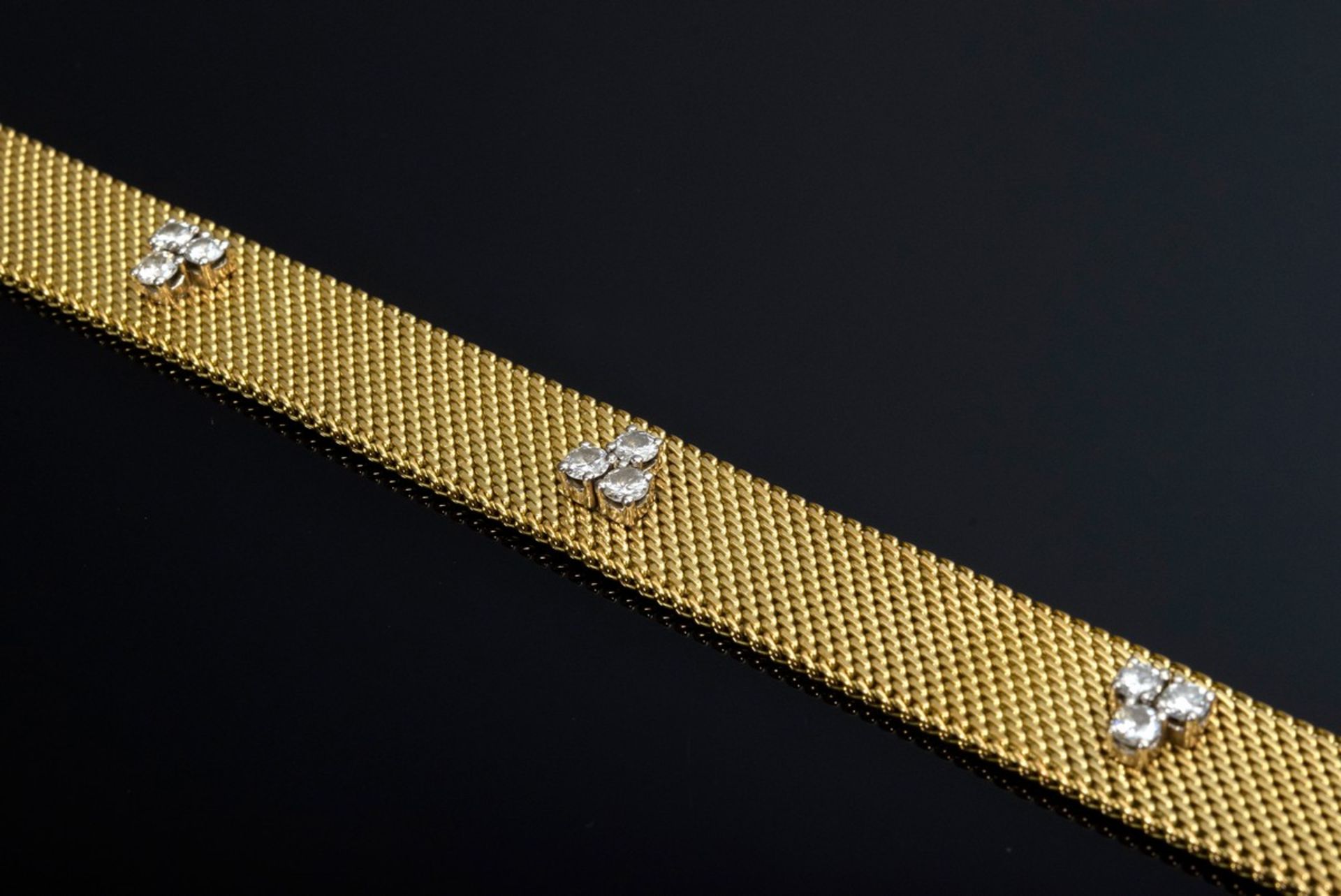 Feines GG 750 Armband mit Brillanten (zus. ca. 1ct/SI-P/W-TCR), 30,9g, L. 17,6c - Bild 5 aus 5