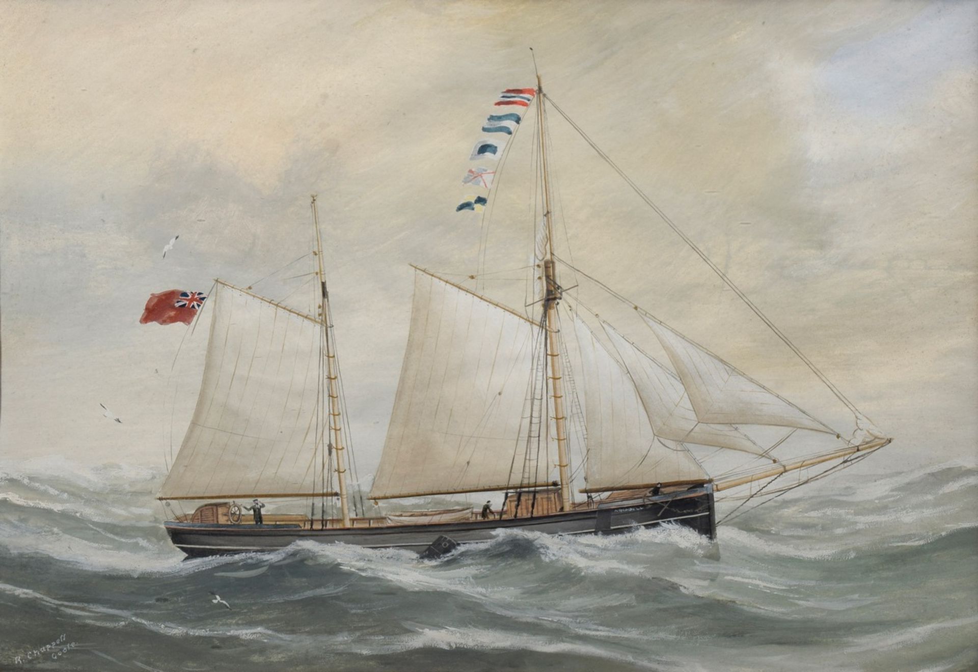 Chappell (of Goole), Reuben (1870-1940) Zweimaster "Annabell", Aquarell/ Deckfa