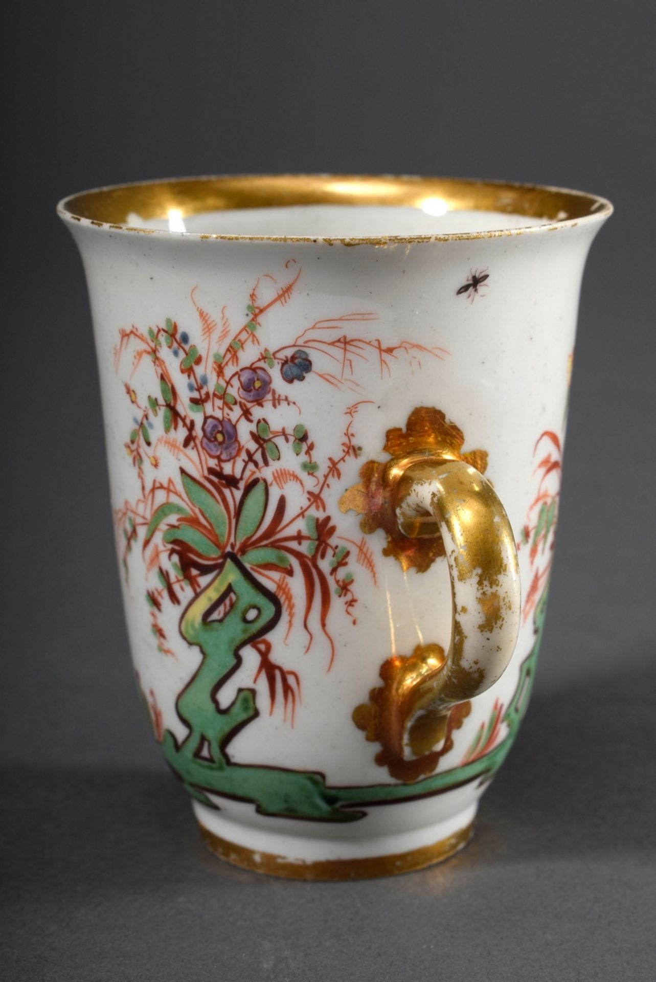 Hohe Wien Tasse auf Untertasse mit polychromer Malerei "Chinoiserien zwischen F - Bild 6 aus 8