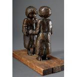 Szabolcs, Péter (1942-1967) "Zwei Kleinkinder", Bronze, sign., auf Holz Sockel