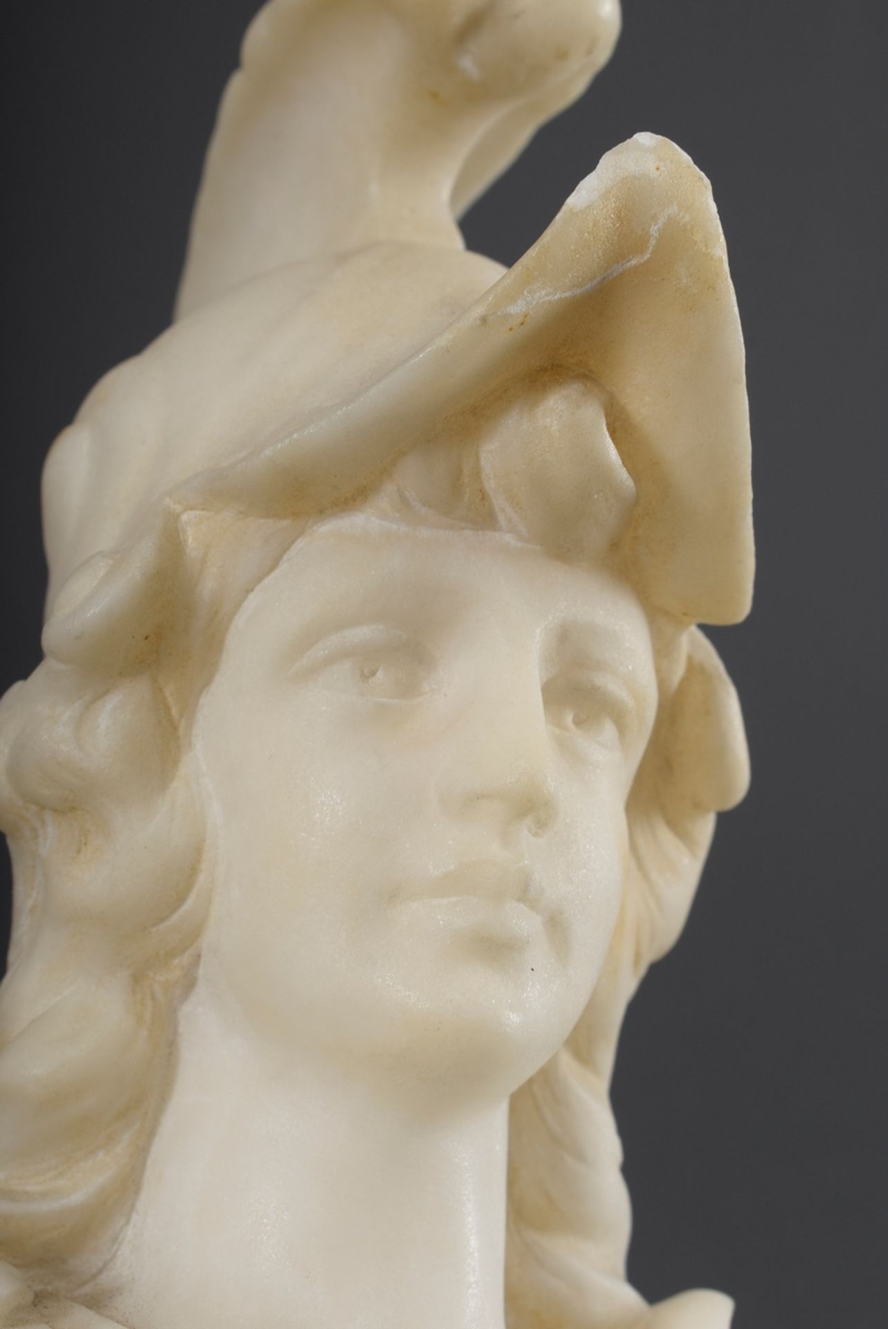 Büste "Athene", Marmor, sign. Köhler, um 1900, H. 26,5cm, bestoßen, Montierung - Bild 7 aus 9