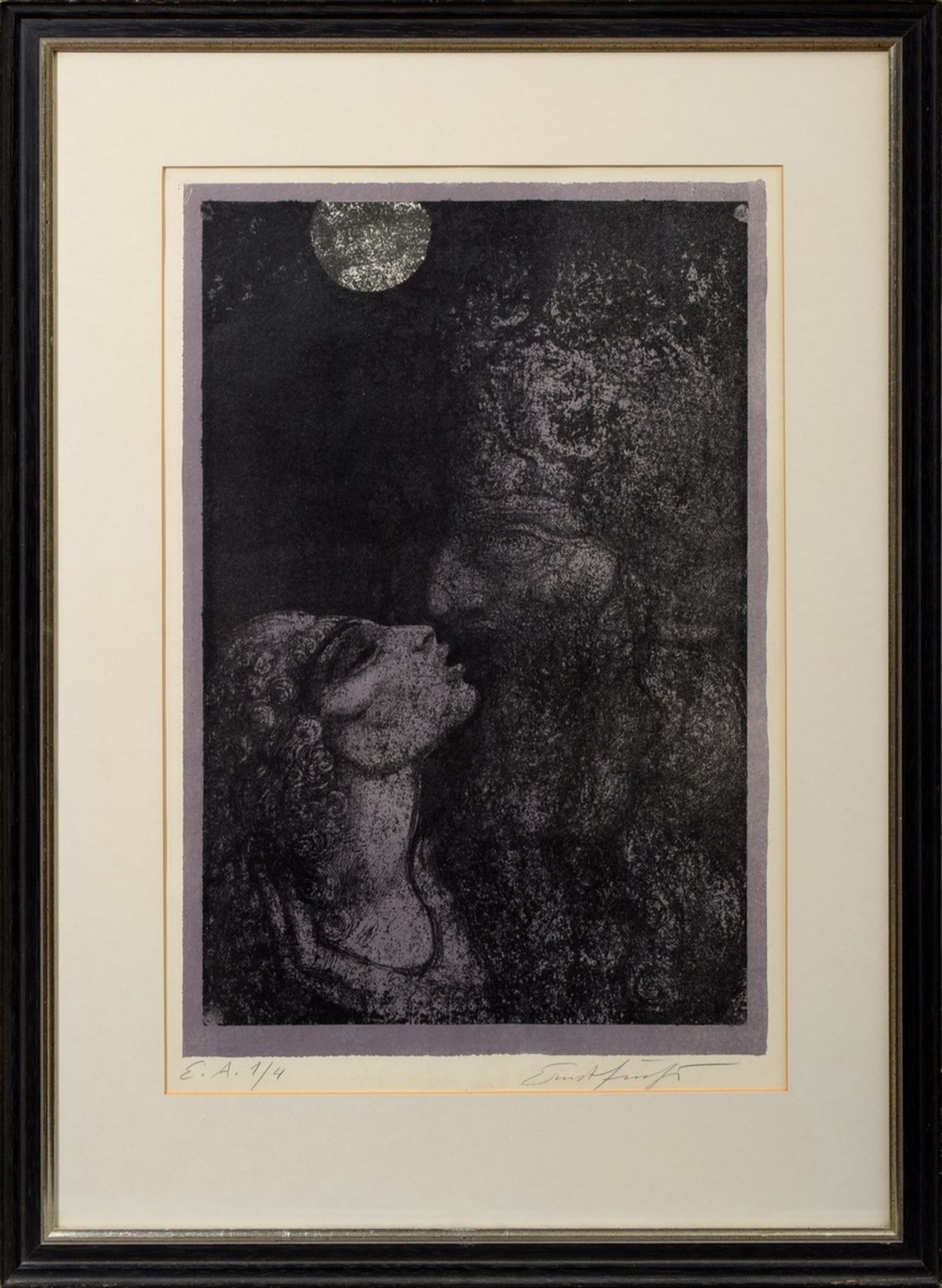 Fuchs, Ernst (1930-2015) "Der Kuss" 1968 (aus Samson und Delilah), Lithografie, - Bild 2 aus 4