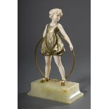 Preiss, Ferdinand (1882-1943) "Hoop Girl", Chryselephantin Figur aus Bronze mit