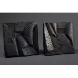 Paar Sihle-Wissel, Manfred (*1934) "Reliefs geometrisch-abstrakt" 1983, Bronze,