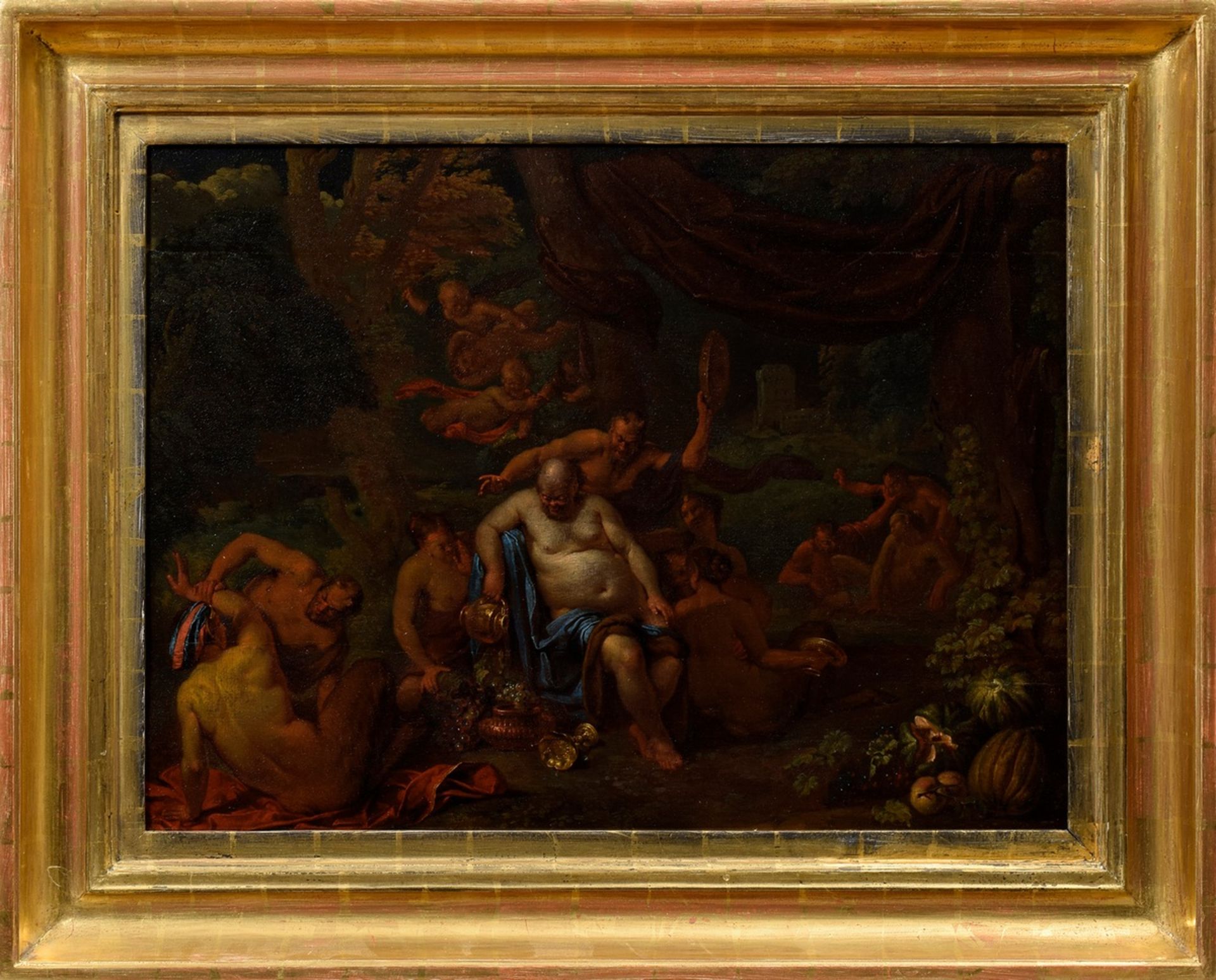 Douven, Frans Bartholomeus (1688-1726) "Baccus und sein Gefolge" 1712, Öl/Holz, - Bild 2 aus 8