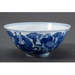 Kleine chinesische Porzellan Kumme mit Blaumalereidekor an der Wandung „Die ach