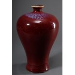 Chinesische Meiping Vase mit Sang-de-boeuf Glasur, H. 32cm, Standring etwas def