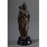 Bronze Statuette "Muttergottes mit Kind", Hohlguss, wohl Oberitalien 17.Jh., H.