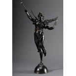 Début, Marcel (1865-1933) "Victoire", Bronze brüniert, Sockel sign., H. 67cm, k