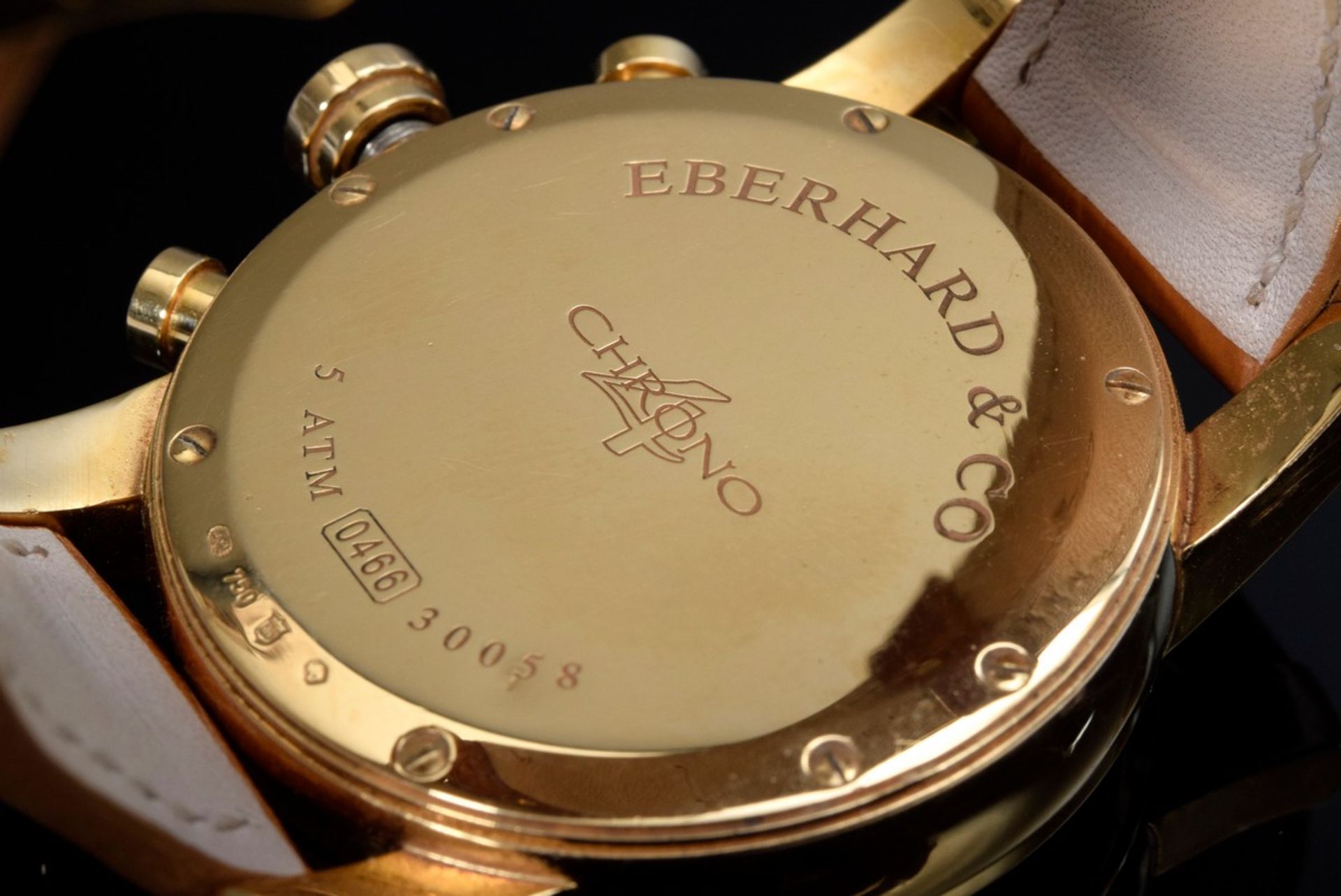GG 750 Eberhard & Co "Crone 4" Herrenarmbanduhr, No. 1015, Chronograph, Saphirg - Bild 2 aus 9
