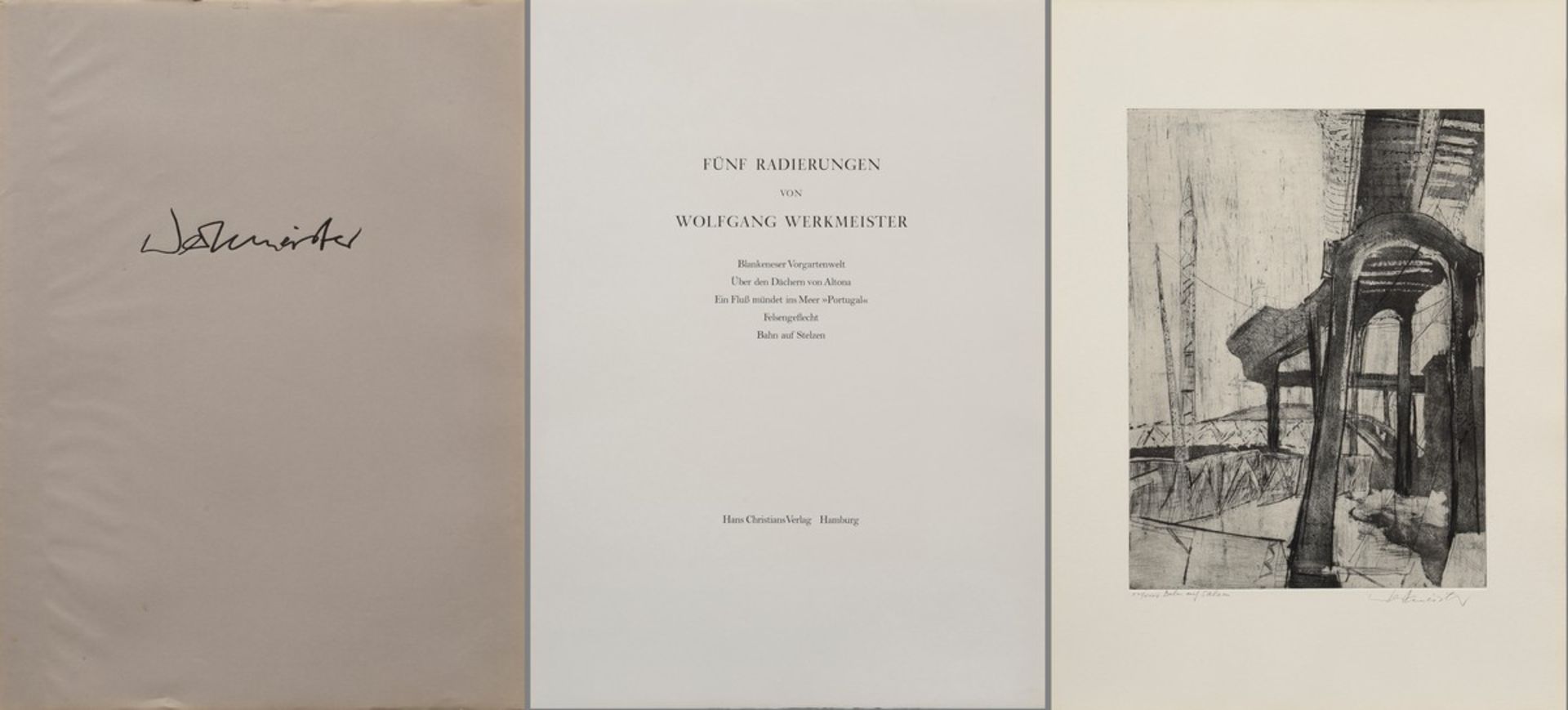 Werkmeister, Wolfgang (*1941) Mappe mit Vorwort, Radierungen, Hans Christians V