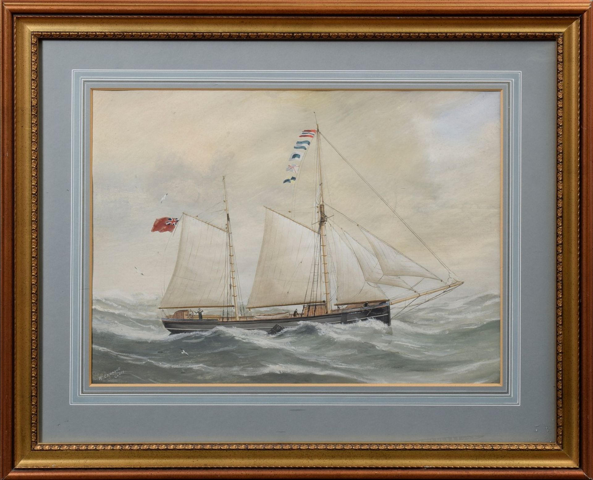 Chappell (of Goole), Reuben (1870-1940) Zweimaster "Annabell", Aquarell/ Deckfa - Image 2 of 4