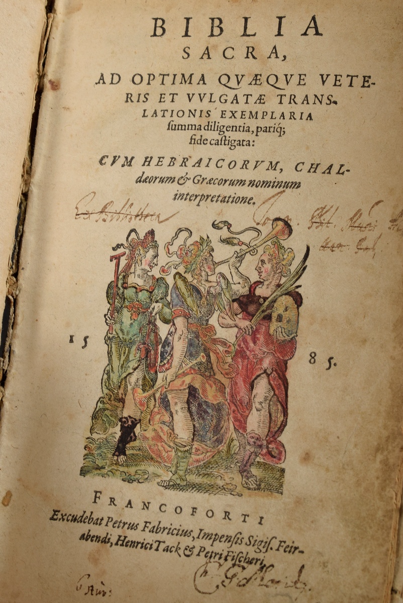Band "Biblia Sacra" in lateinischer Sprache, Holzdeckel mit Pergament überzogen - Image 3 of 14
