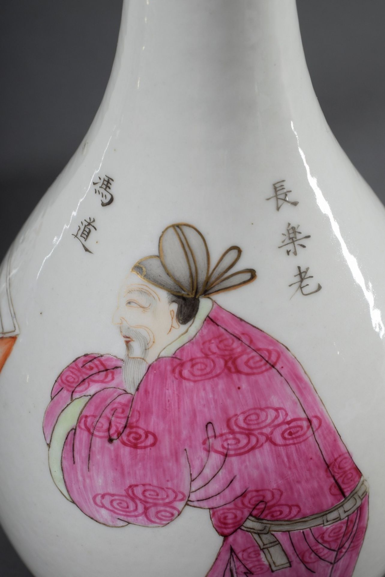 Paar Porzellan Vasen mit Wushangpu Malerei "Darstellung eines Kriegers und eine - Image 4 of 9