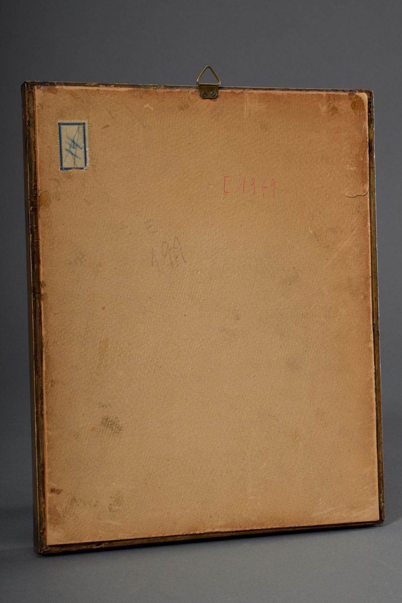 Hinterglasbild „Lesendes Mädchen“ 2. Hälfte 18.Jh., in Goldleiste, 24x18,5cm (m - Image 2 of 4