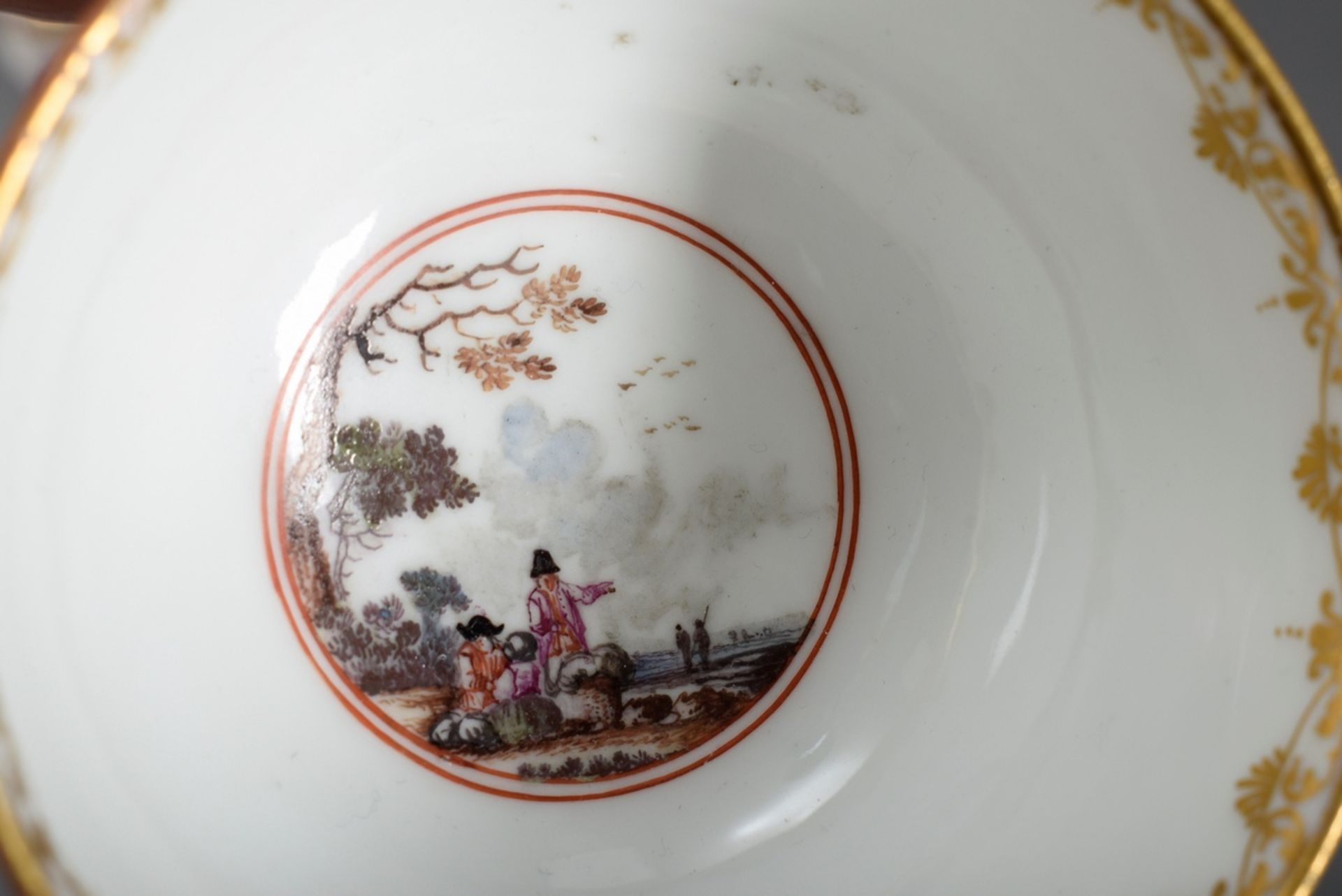 Meissen Obertasse mit polychromer Bemalung in der Art Christian Friedrich Herol - Image 6 of 7