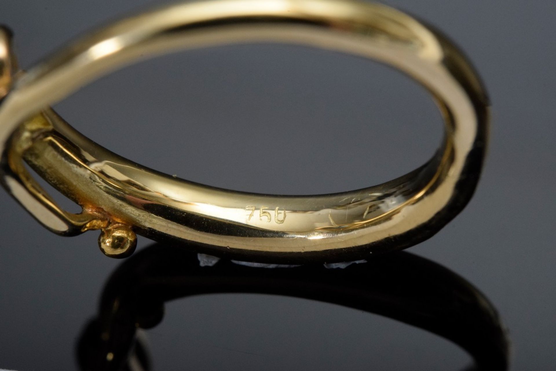 Schmaler GG 750 Ring mit Saphircabochon, 3,5g, Gr. 49 - Bild 3 aus 3