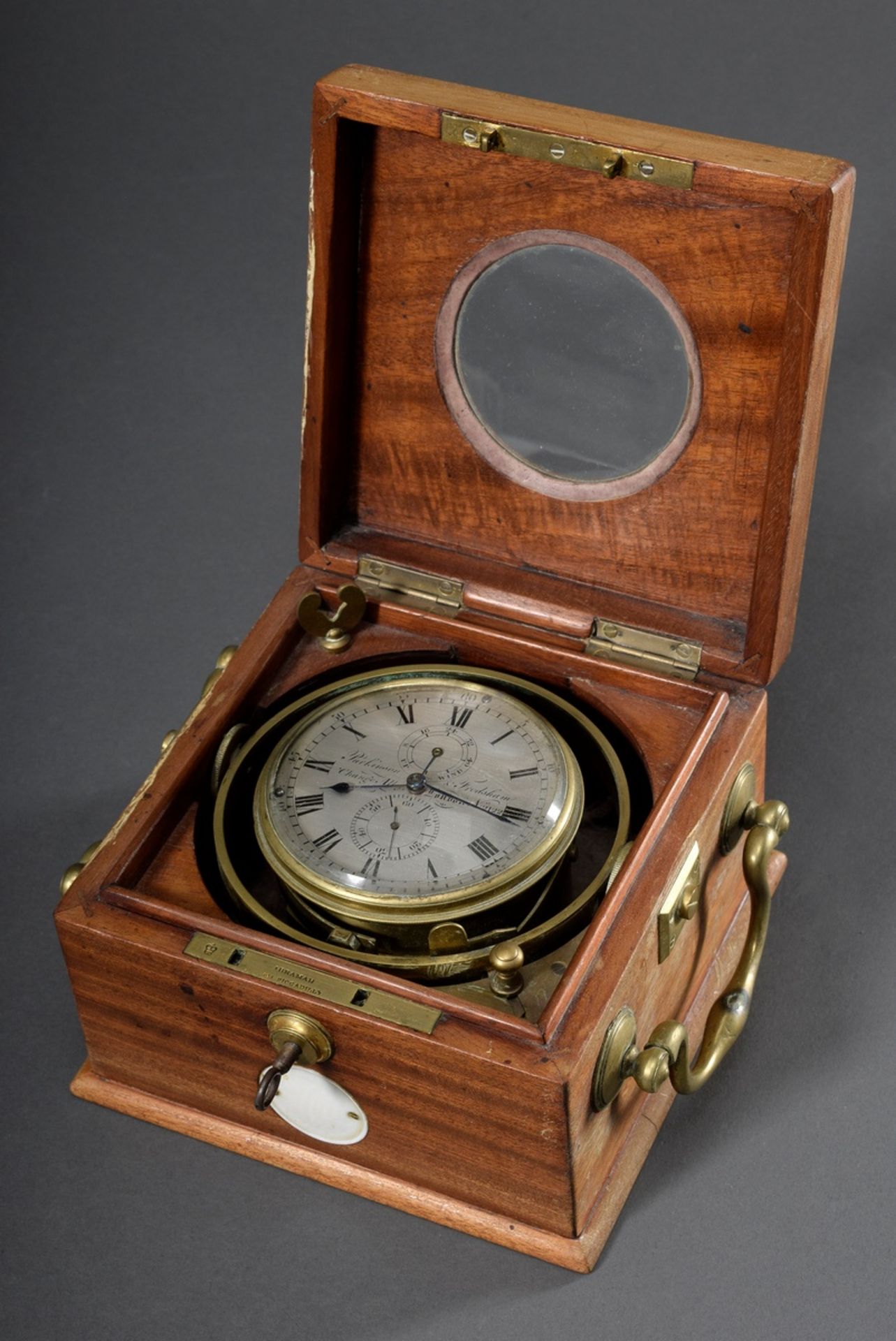 Schiffschronometer in kardanischer Aufhängung, bez.: "Parkinson & Frodsham, Nr.