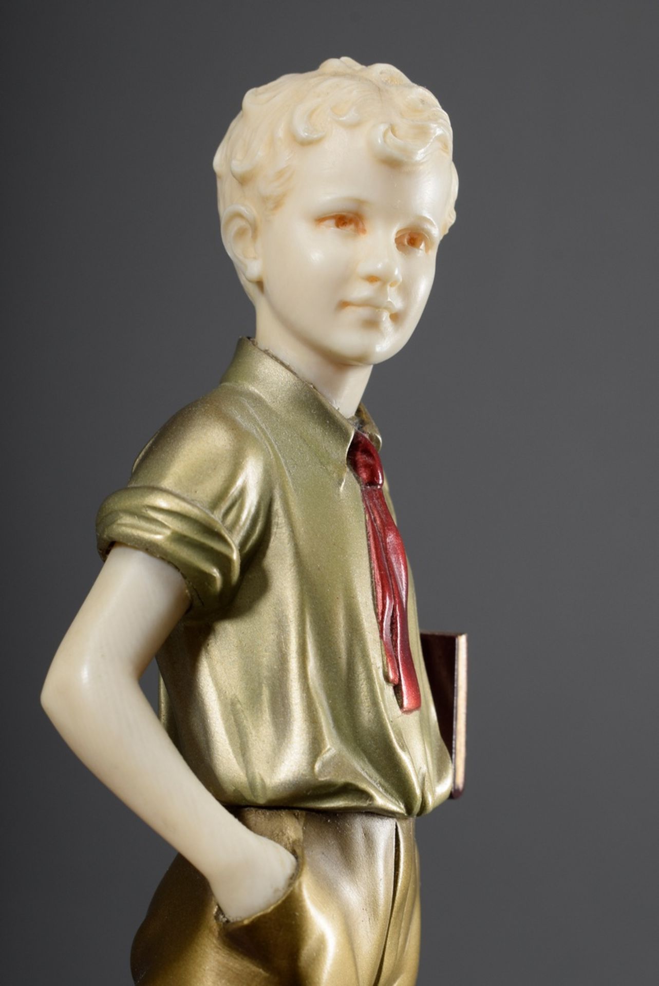 Preiss, Ferdinand (1882-1943) "Sonny Boy", Chryselephantin Figur aus Bronze mit - Bild 3 aus 7