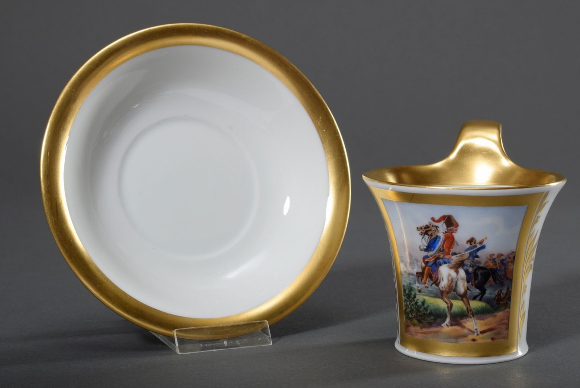 Patriotische Fürstenberg Tasse mit polychromer Bemalung "General Hans Joachim v - Bild 2 aus 7