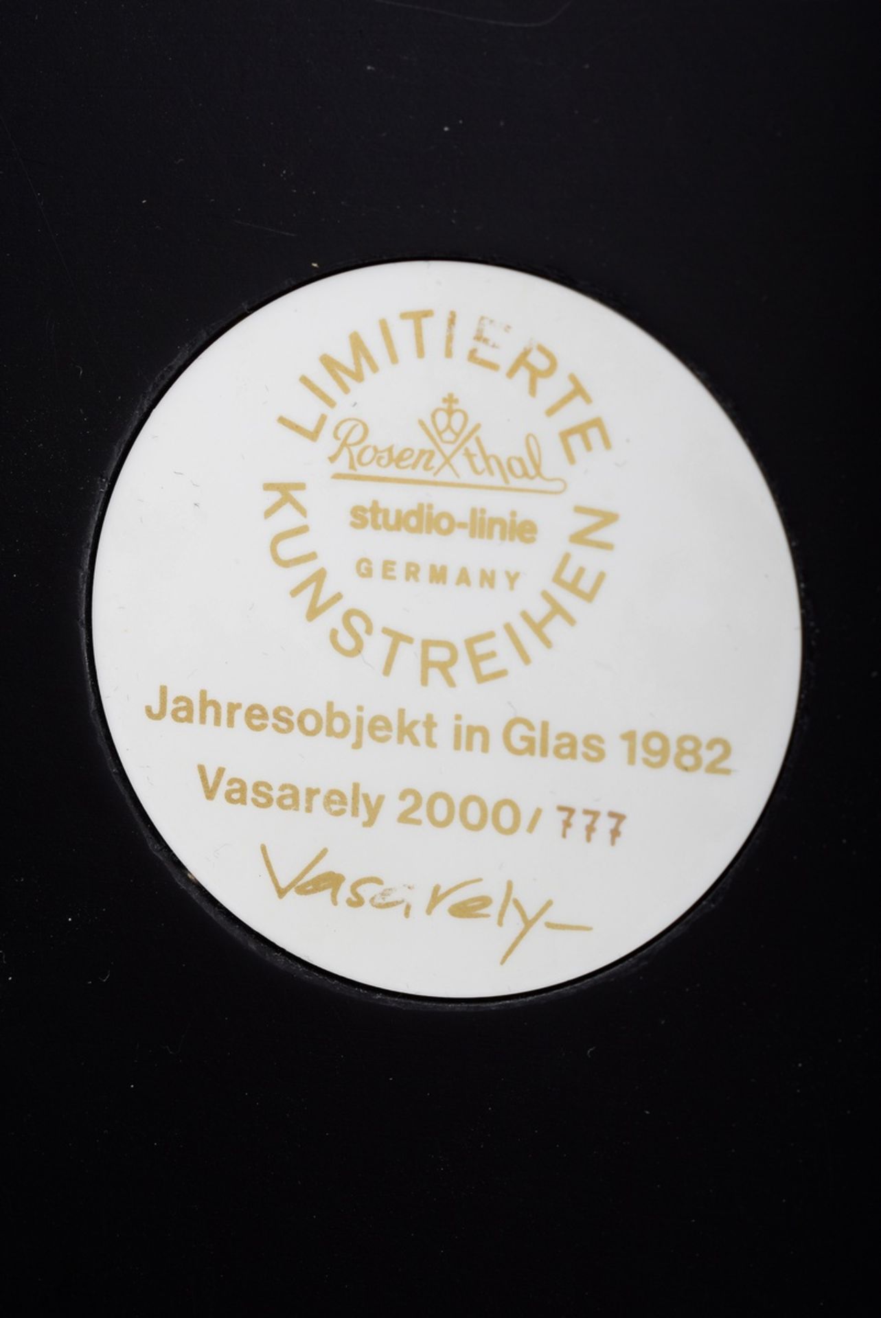 Vasarley, Victor (1906-1997) "Erebus", Rosenthal Studio-Line Glas Jahresobjekt - Bild 4 aus 7