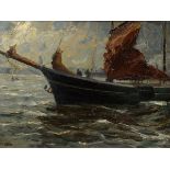 Wolde, Paul (1885-1948) "Kutter im Hamburger Hafen", Öl/Malpappe, u.l. sign., 4