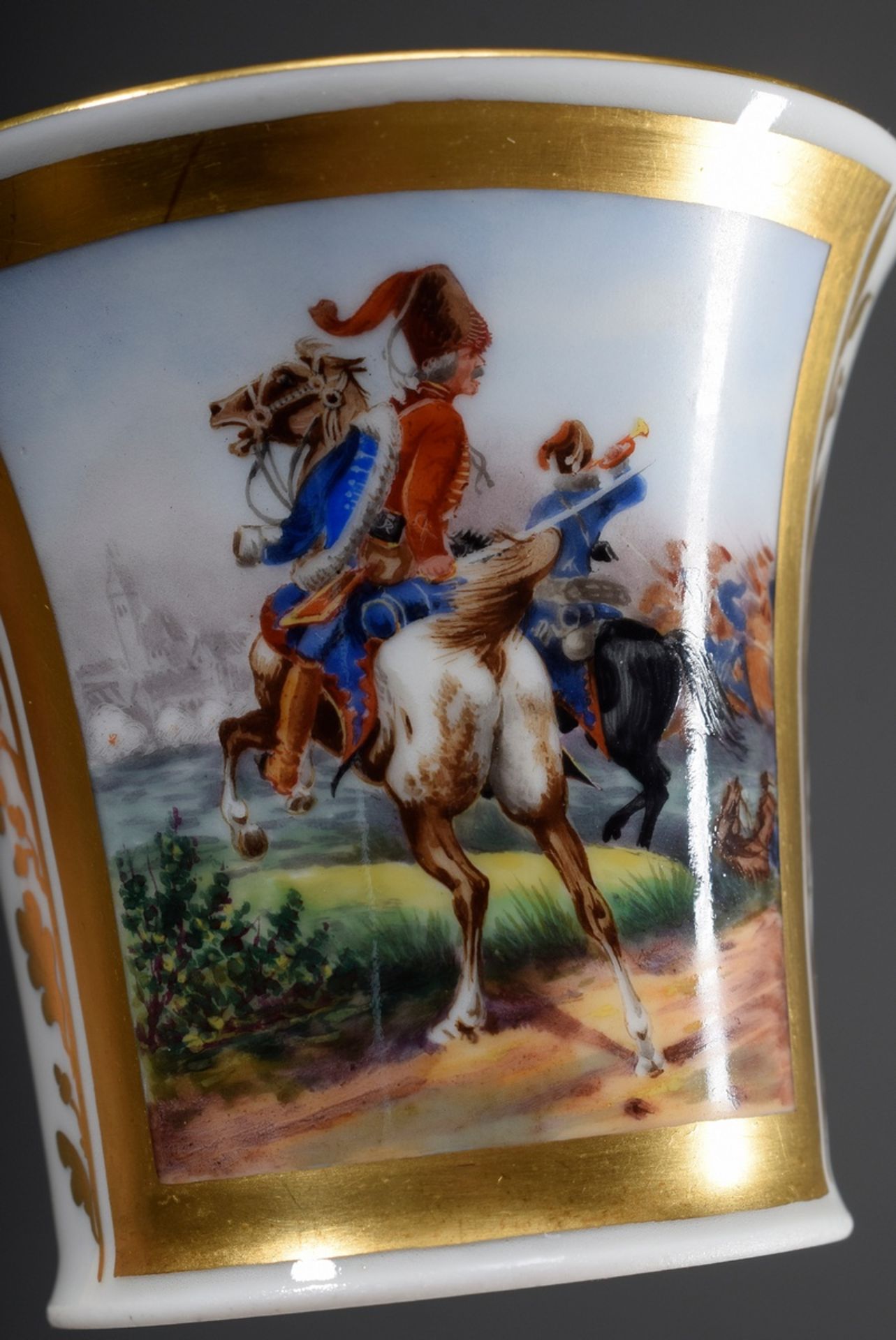 Patriotische Fürstenberg Tasse mit polychromer Bemalung "General Hans Joachim v - Bild 5 aus 7