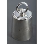 Englischer Ice Bucket in Form eines Gewichts mit Gravur "28 lbs", versilbert, 1