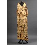Frauentanzkleid/Wickelrock aus afrikanischem Raffia Gewebe mit geometrischen Mu