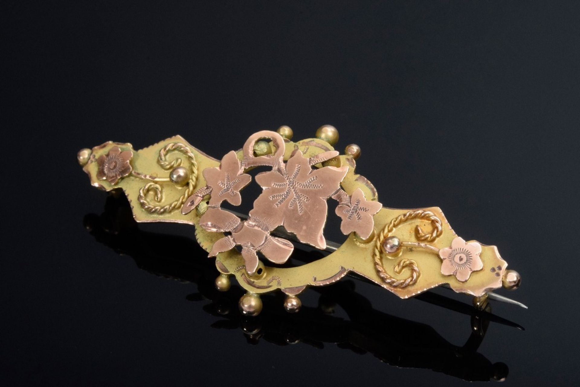 3 Diverse antike Nadeln: vergoldet mit Zuchtperle (defekt/Fehlstelle), GG 585 m - Bild 5 aus 6