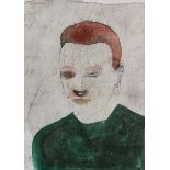 Einhoff, Friedrich (1936-2018) "Porträt mit grünem Pullover" 1996, Bleistift/Aq