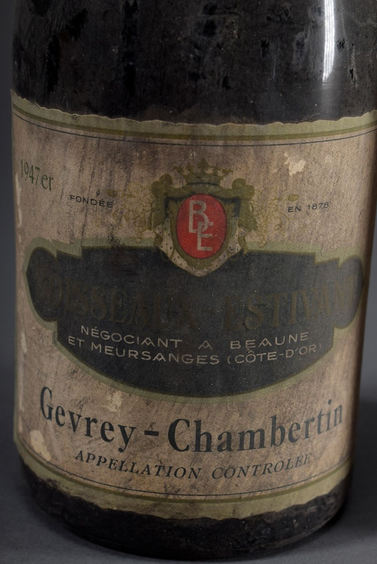 2 Flaschen "Gevray-Chambertin Boisseaux-Estivant" 1947, negociant a Beaune et M - Bild 2 aus 5