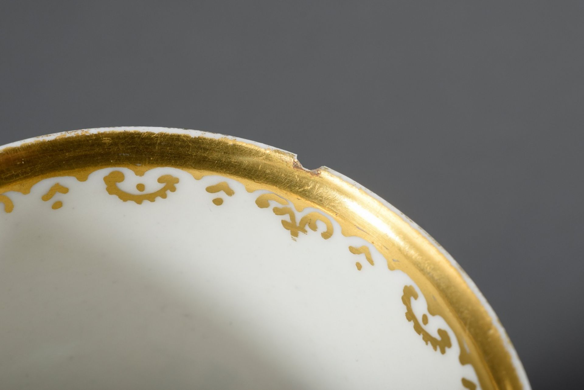 Früher Meissen Becher mit feiner goldradierter Bemalung "Chinoiserien" (von Abr - Image 10 of 10