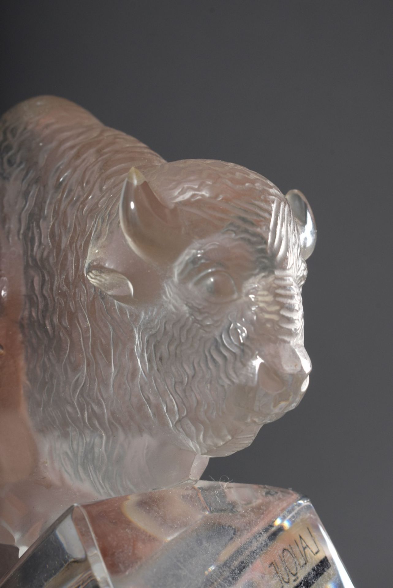 Lalique Glas Briefbeschwerer "Bison", sign.: "Lalique, France", 10x13cm - Bild 3 aus 5