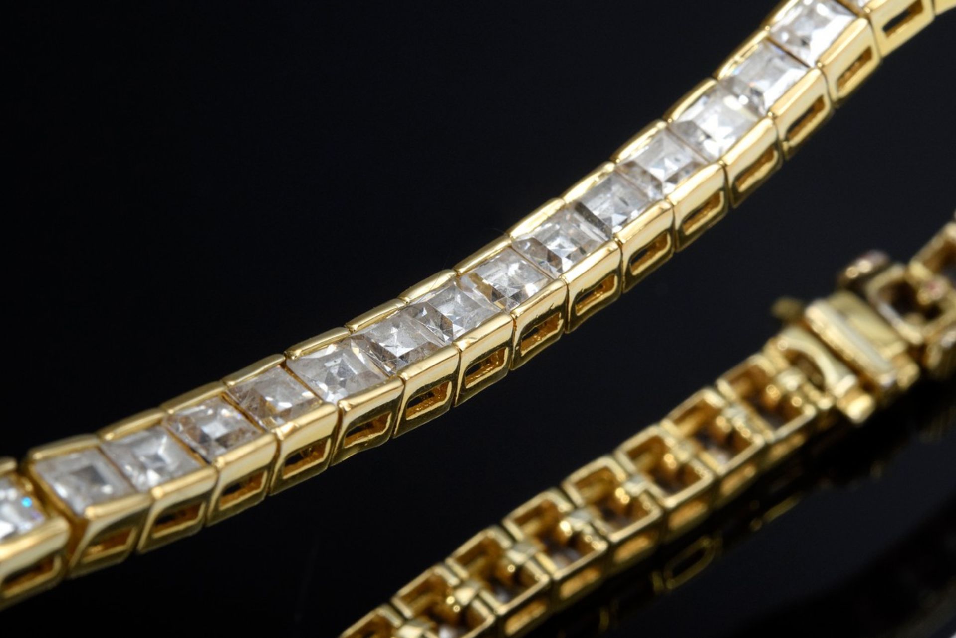 2 Diverse Teile Travelerschmuck: Silber vergoldetes Riviere Armband mit Zirkoni - Bild 3 aus 6