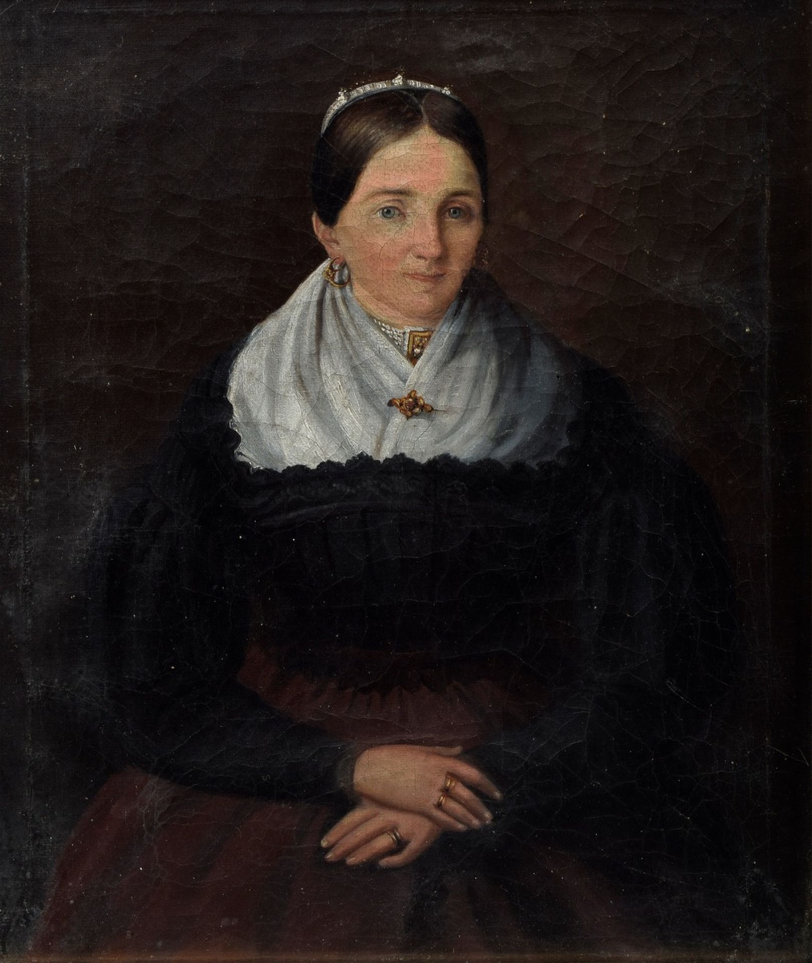 Portraitist des 19 Jh. "Junge Frau in bayerischer Tracht", Öl/Leinwand, 29,5x24