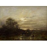 Thomassin, Désiré (1858-1933) "Abendstimmung am Waldrand", Öl/Leinwand, u.l. si