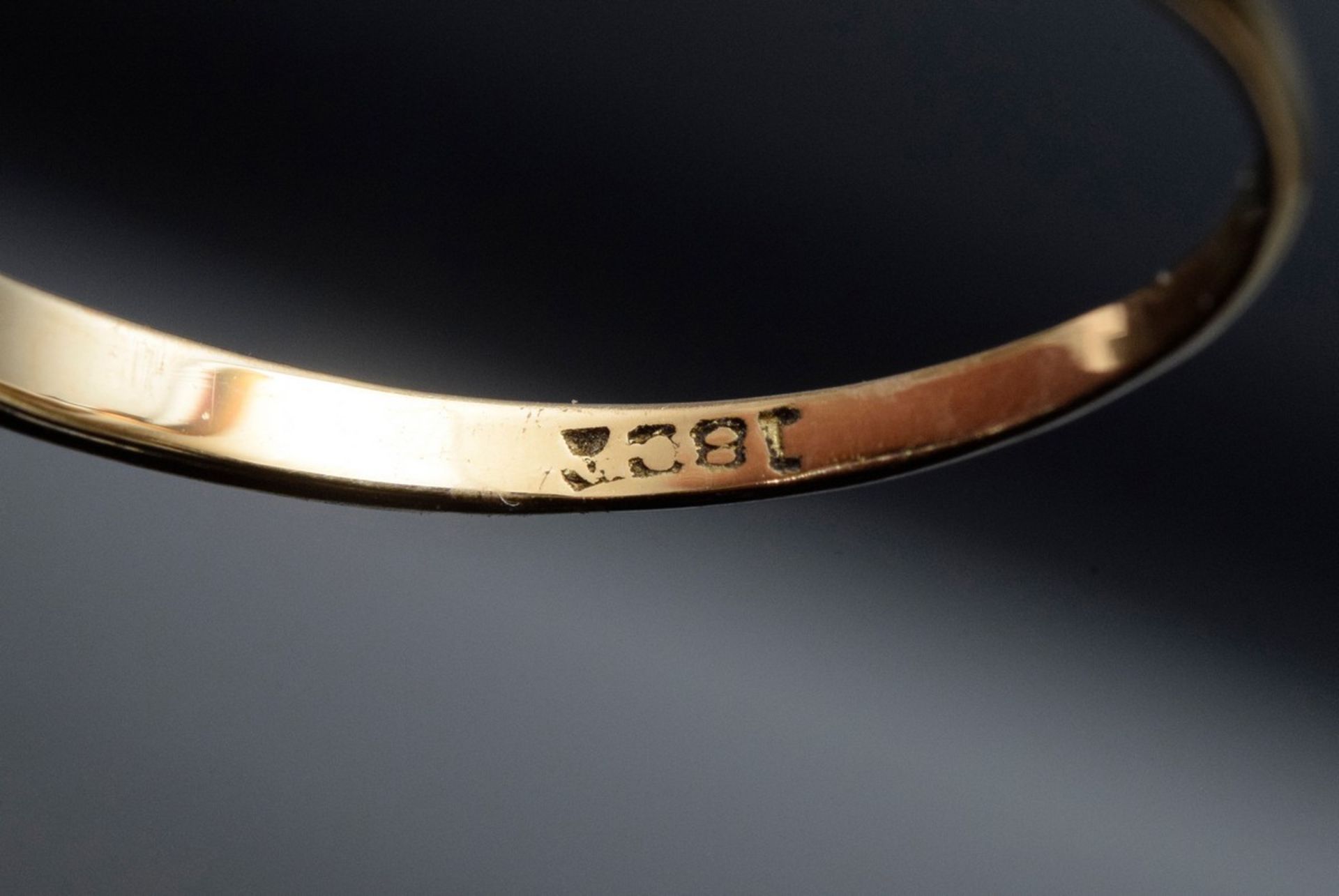 Zarter GG 750 Ring mit Saphircabochon, 1,7g, Gr. 59, Tragespuren - Bild 3 aus 4