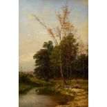 Fahrbach, Carl Ludwig (1835-1902) "Flusslandschaft" 1874, Öl/Leinwand, u.r. sig