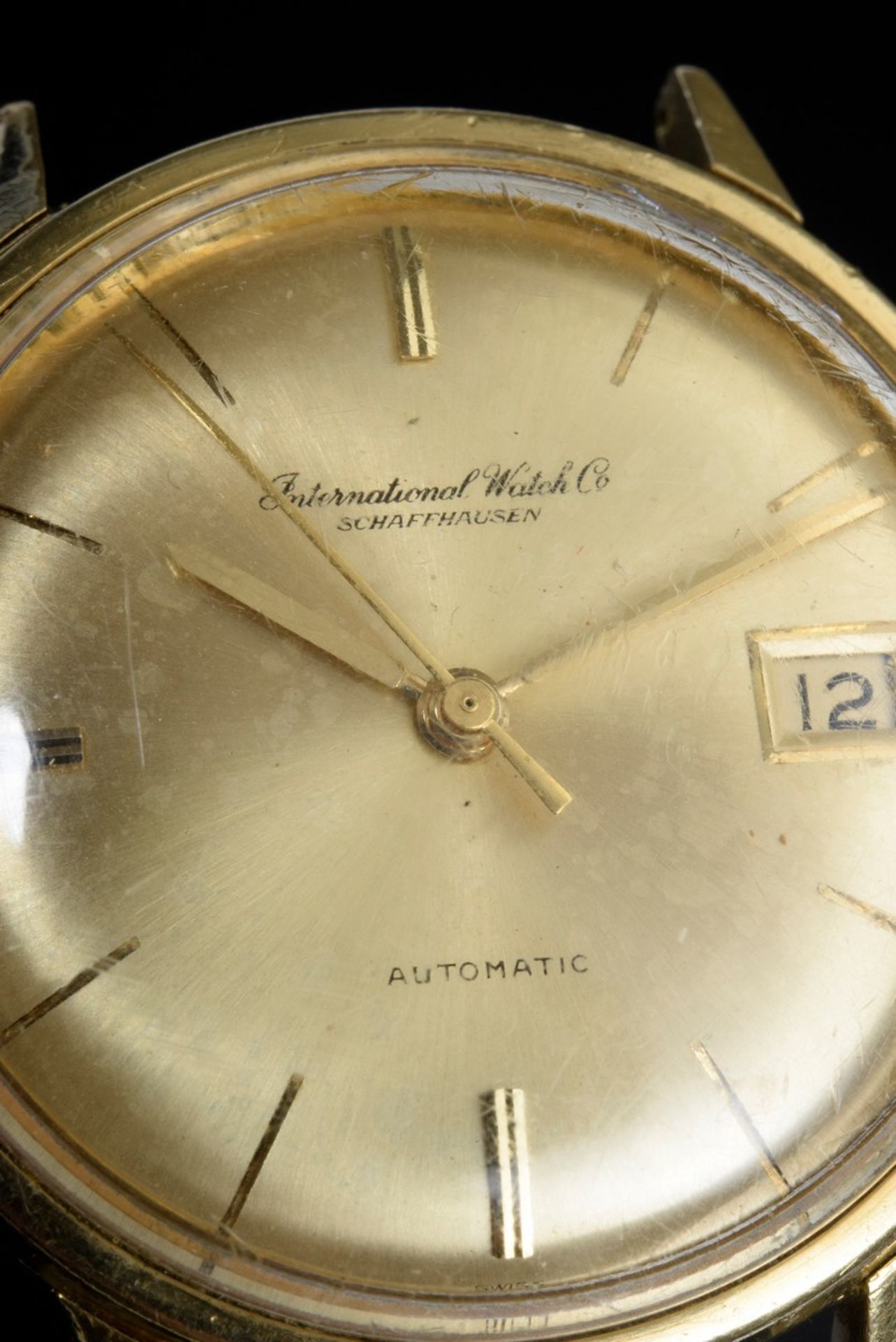 Klassisch elegante GG 750 "IWC" Herrenarmbanduhr, Mineralglas, Automatic, Datum - Bild 4 aus 4