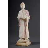 Alabaster Figur "Dante Alighiero", Italien um 1890, H. 35cm, etw. bestoßen