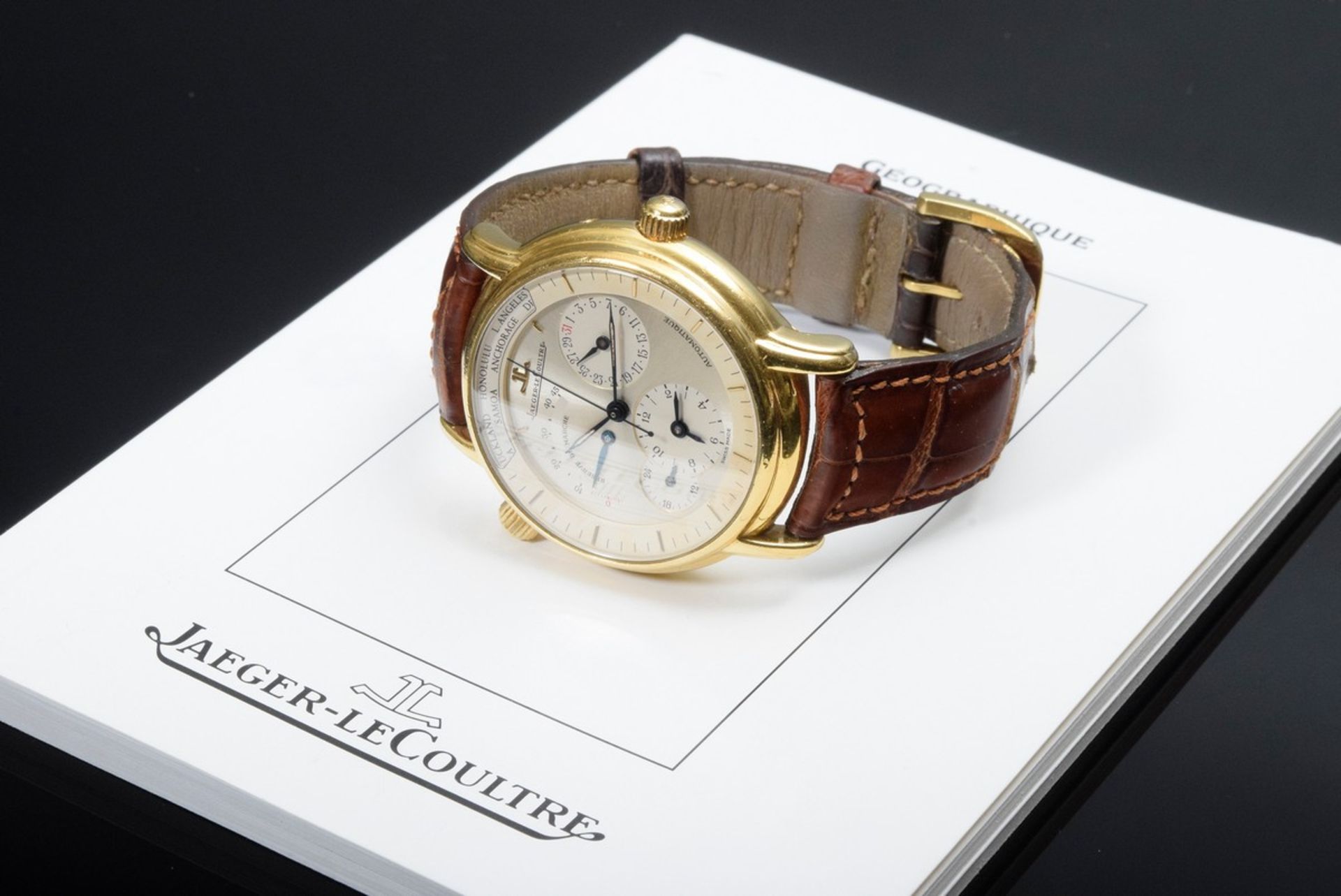 GG 750 Jaeger-LeCoultre "Master Géographique" Herrenarmbanduhr, No. 1015, Saphi - Image 8 of 13