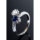 WG 750 "Toi et moi" Ring mit Brillanten (1 x ca. | WG 750 "Toi et moi" ring with diamonds (1 x appr