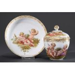 Meissen Deckeltasse mit lupenfeiner Malerei "Put | Meissen lidded cup with flawless painting " Putt