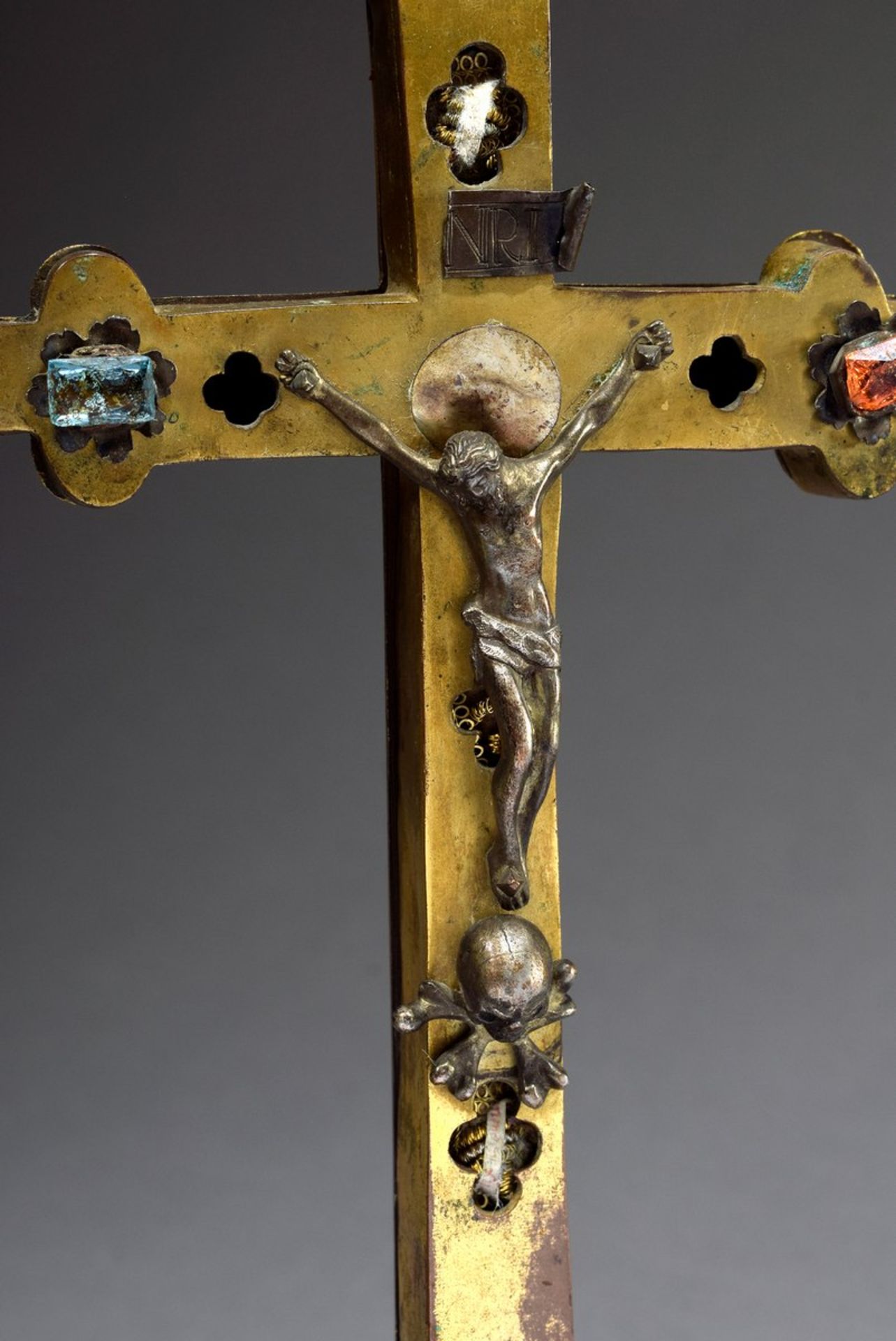 Reliquien-Standkreuz mit Silber "Corpus Christi" | Reliquary standing cross with silver "Corpus Chr - Image 2 of 7