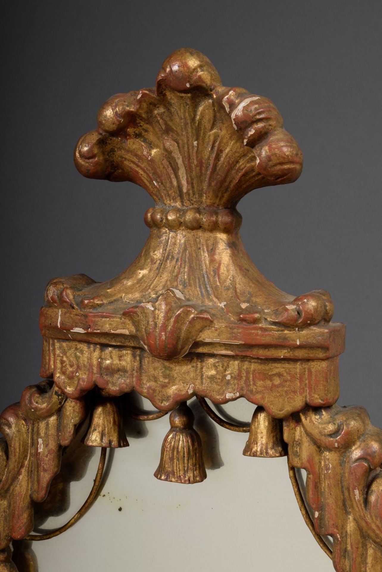 Paar Regence Spiegel mit geschnitzten Baldachine | Pair of Regence mirrors with carved canopies and - Bild 3 aus 6