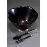 3 Teile Midcentury Salatgeschirr aus ebonisierte | 3 pieces Midcentury salad service of ebonised ma