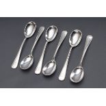 6 "Perlmuster" Eislöffel mit Monogramm "K", A.C | 6 "Pearl pattern" ice-cream spoons with monogram